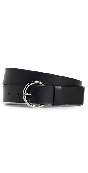 Vince 30mm Flat Ring Belt with Heat Crease Black XL