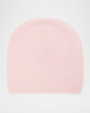 Crystal-Embroidered Cashmere Beanie