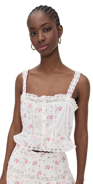 LoveShackFancy Vietta Cami Fancy Pink XXL