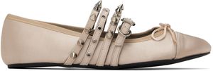 ABRA Beige Spike Ballerina Flats