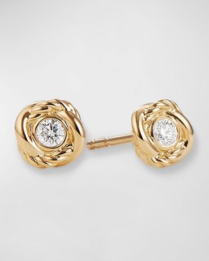 Infinity Earrings with Diamonds in 18K Gold, 6.8mm