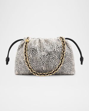Flamenco Medium Shoulder Bag in Feathered Leather