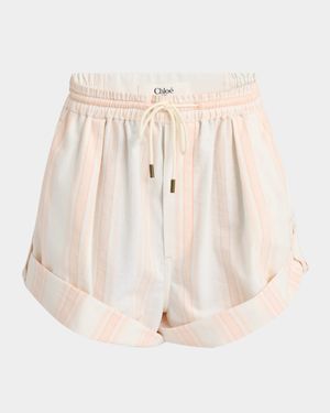 Striped Pull-On Shorts