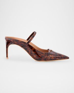 Aurora Leopard Patent Leather Mules