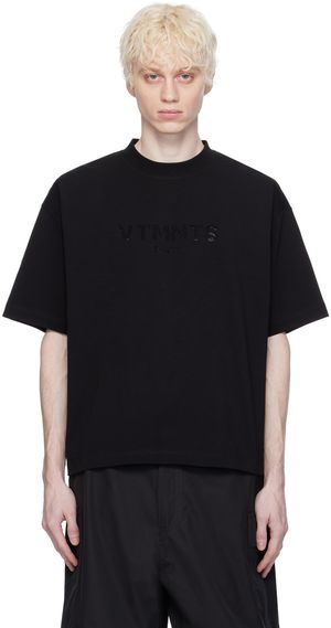 VTMNTS T-shirt noir à logo à ornements en verre taillé
