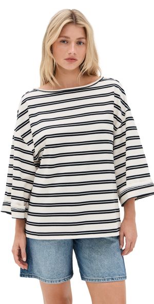 Free People Cest La Vie Tee Black Combo M