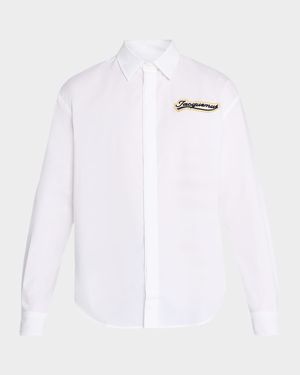 Men's Simon Logo Patch Cotton Sport Shirt