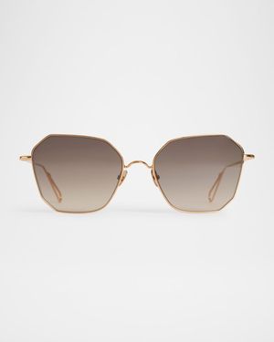 Marceline Metal & Nylon Square Sunglasses