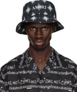 AMIRI Black Starburst Bucket Hat