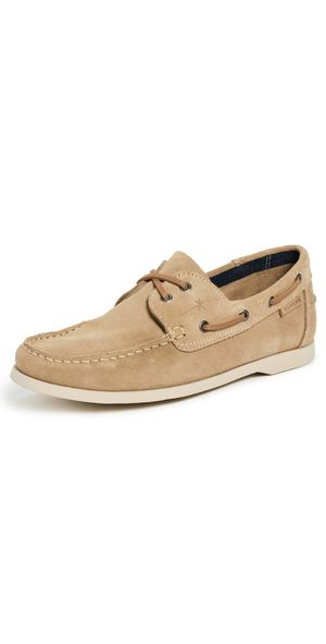 Manebi Suede Boat Shoes Suede Champagne Beige Tonal 43