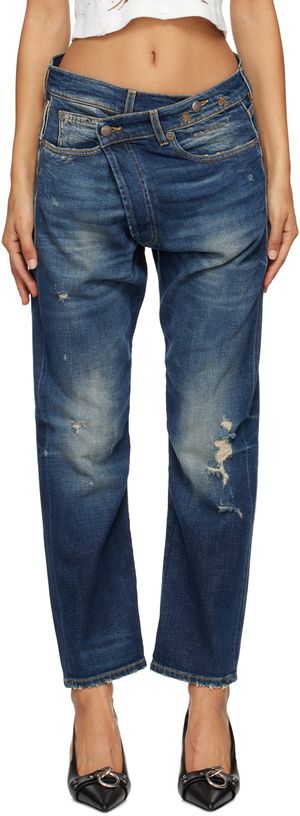 R13 Blue Crossover Jeans