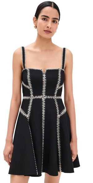 Cinq à Sept Jelena Dress Black/Gardenia 8