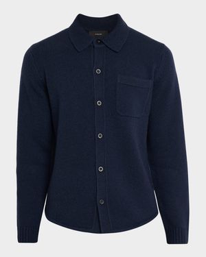 Men's Wool Sweater Shirt with Pocket