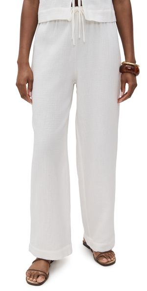 WAYF Ani Drawstring Pants Ivory XL