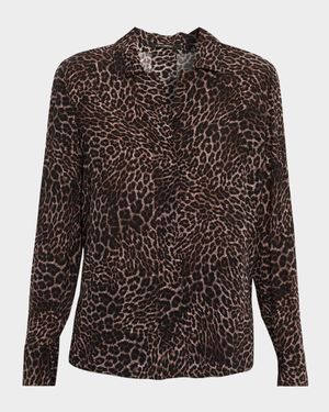 Gavin Leopard-Print Viscose Blouse