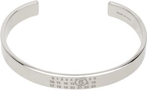MM6 Maison Margiela Bracelet argenté à logo numérique