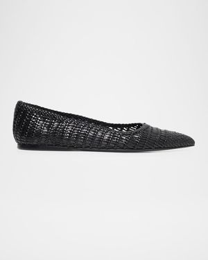 Aurora Woven Leather Ballerina Flats