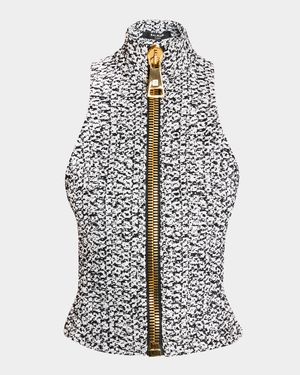 Zipped Tweed Vest