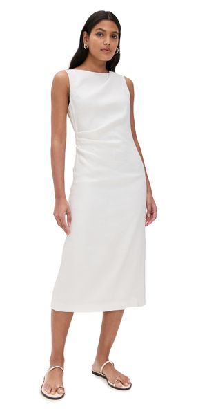 Theory Shoulder Drape Dress Ivory 12