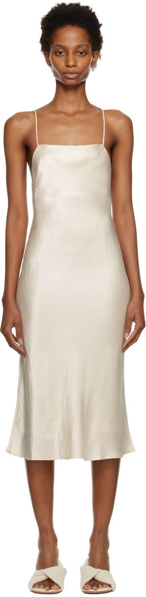 THIRD FORM Off-White Crush Bias Midi Dress