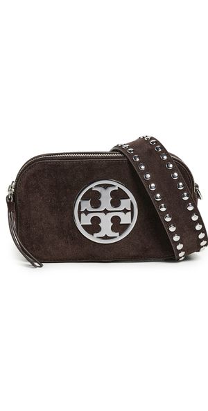 Tory Burch Miller Suede Mini Crossbody Bag Shadow Oak One Size