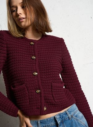 Ba&sh - Gilet manches longues en coton mélangé - Taille 4 - Rouge