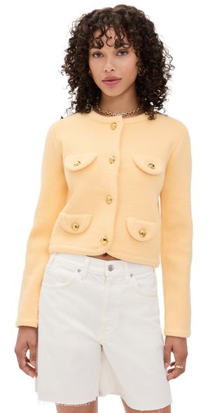 English Factory Round Hem Cardigan Butter Yellow XL