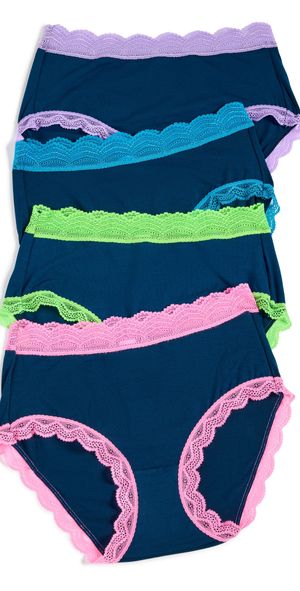 Stripe & Stare High Rise Knickers 4 Pack Midnight Neon 3X