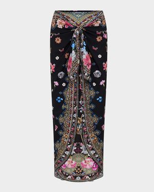 Midnight in Monserrate Layered Long Sarong Coverup