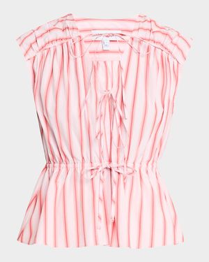 Caroline Striped Double-Tie Top