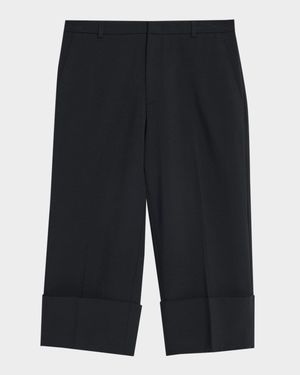 Mid-Rise Cuffed Crop Pants
