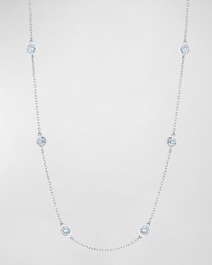 18K Gold Diamond by the Yard Chain Necklace with 1.5" Spacing Between Bezels, 16"L, 1.80tcw