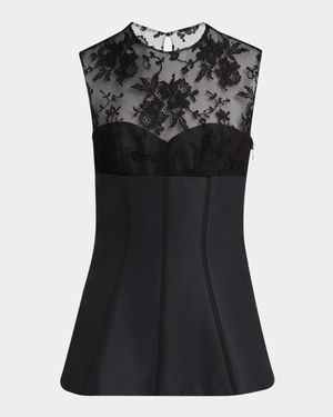 Lace-Detail Peplum Corset Top