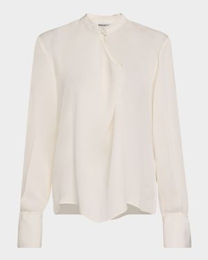 Cutout Silk Double Georgette Blouse