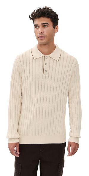 Les Deux Bogart Rugby Polo Knit Ivory M