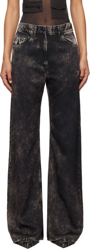 Acne Studios Black Printed Trousers