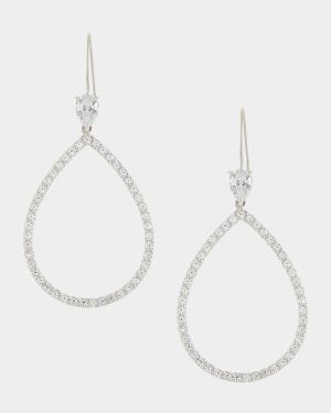 Open CZ Crystal Teardrop Earrings