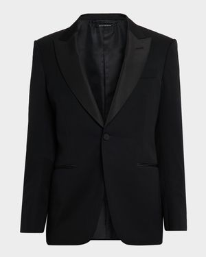 Men's Wool Grain de Poudre Evening Jacket