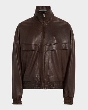 Men's Leather Blouson Jacket