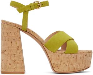 Gianvito Rossi Green Bebe Heeled Sandals