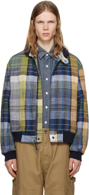 Engineered Garments Navy & Yellow LL Bomber Jacket