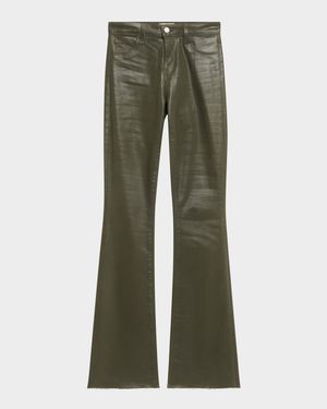 Ruth High-Rise Coated Straight Raw Hem Jeans