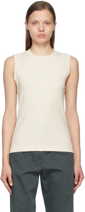 CAES Off-White Cotton Tank Top