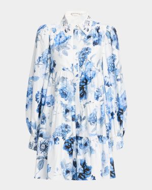 Junia Embroidered Collar Mini Shirtdress