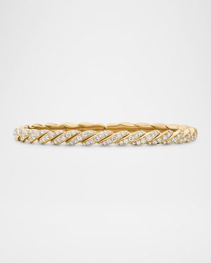 Sculpted Cable Flex Bracelet in 18K Yellow Gold, 5mm