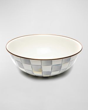 Sterling Check Enamel Everyday Bowl, Extra Large
