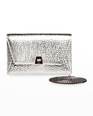 Anouk Hammered Leather Envelope Clutch Bag