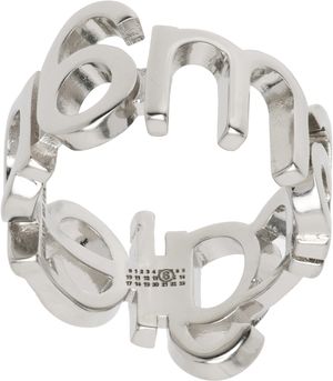 MM6 Maison Margiela Silver Letter Logo Ring