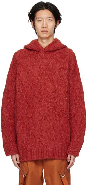 GAUCHERE Red Virgin Wool Hoodie