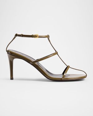 Leather T-Strap Sandals